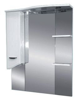 Зеркальный шкаф с подсветкой Misty Дрея 75см левый белый